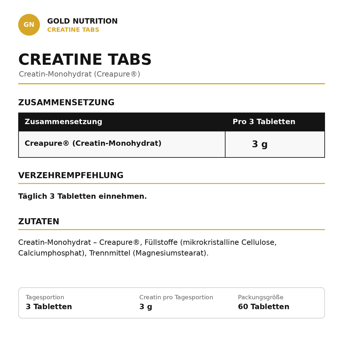 Creatine 1000mg - 60 Caps