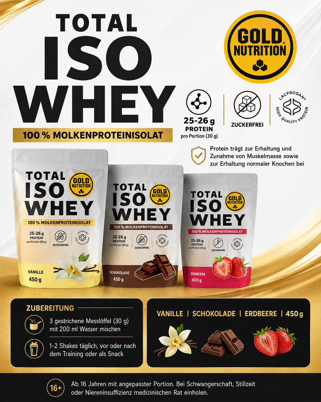 Total ISO Whey 450g | Premium-Proteinergänzung