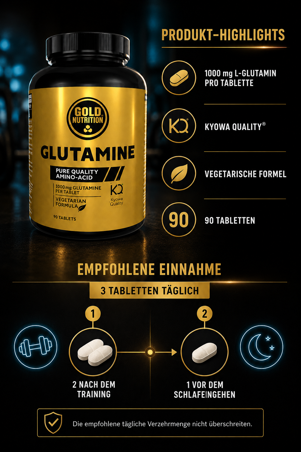 Glutamine 1000mg - 90 Caps