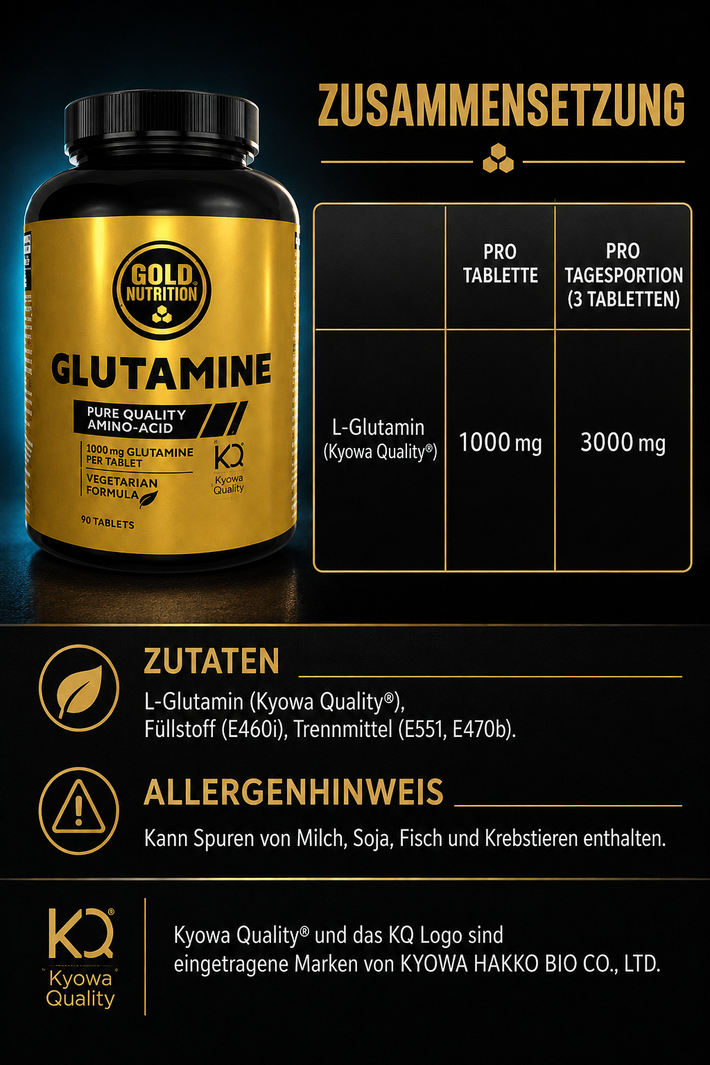 Glutamine 1000mg - 90 Caps